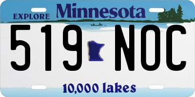 MN license plate 519NOC