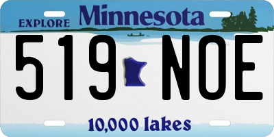 MN license plate 519NOE
