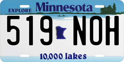 MN license plate 519NOH