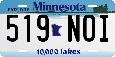 MN license plate 519NOI