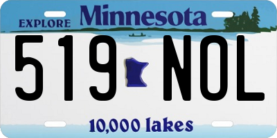 MN license plate 519NOL