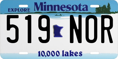 MN license plate 519NOR