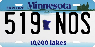 MN license plate 519NOS