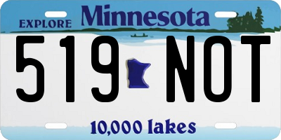 MN license plate 519NOT