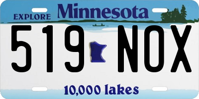 MN license plate 519NOX