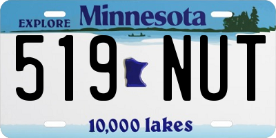 MN license plate 519NUT