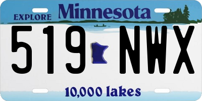 MN license plate 519NWX