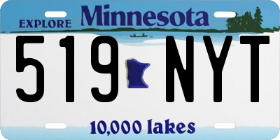 MN license plate 519NYT