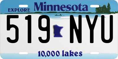MN license plate 519NYU