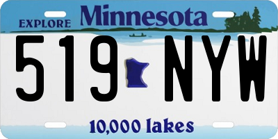 MN license plate 519NYW