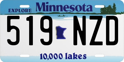 MN license plate 519NZD