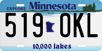 MN license plate 519OKL