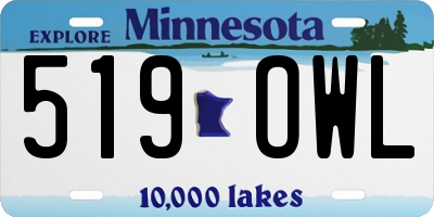 MN license plate 519OWL