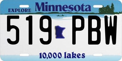 MN license plate 519PBW