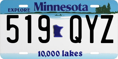 MN license plate 519QYZ