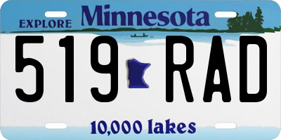 MN license plate 519RAD