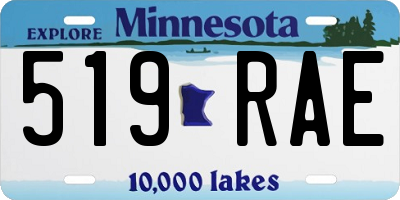 MN license plate 519RAE