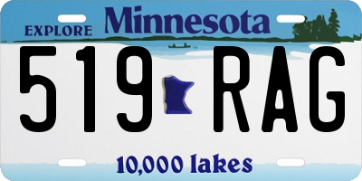 MN license plate 519RAG