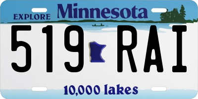 MN license plate 519RAI