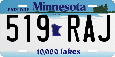 MN license plate 519RAJ