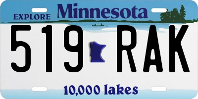 MN license plate 519RAK