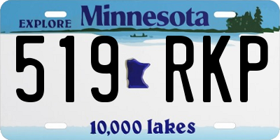 MN license plate 519RKP