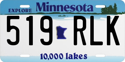 MN license plate 519RLK