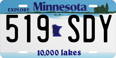 MN license plate 519SDY