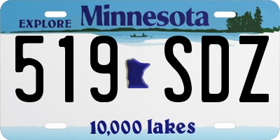 MN license plate 519SDZ