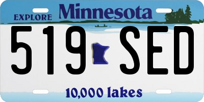 MN license plate 519SED