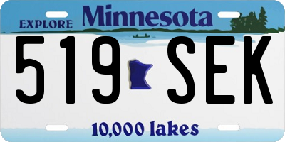 MN license plate 519SEK