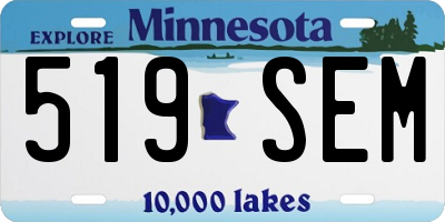 MN license plate 519SEM