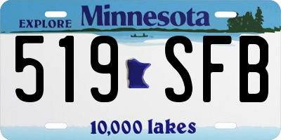 MN license plate 519SFB
