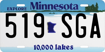 MN license plate 519SGA