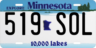 MN license plate 519SOL