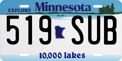 MN license plate 519SUB