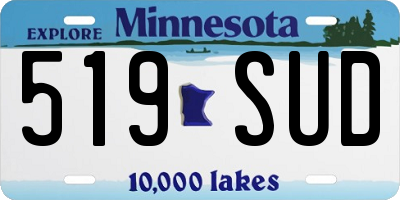 MN license plate 519SUD