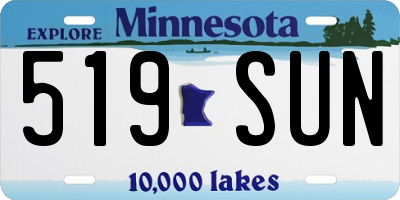 MN license plate 519SUN