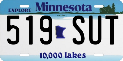 MN license plate 519SUT