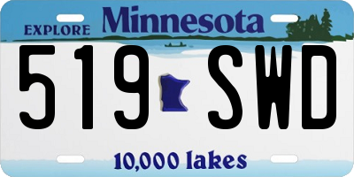 MN license plate 519SWD
