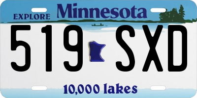 MN license plate 519SXD