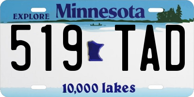 MN license plate 519TAD