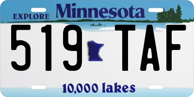 MN license plate 519TAF