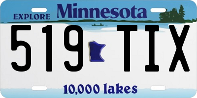 MN license plate 519TIX