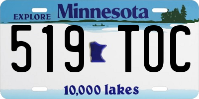 MN license plate 519TOC