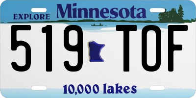 MN license plate 519TOF