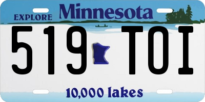 MN license plate 519TOI