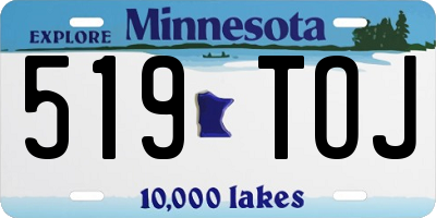 MN license plate 519TOJ