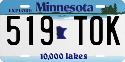 MN license plate 519TOK