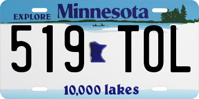 MN license plate 519TOL